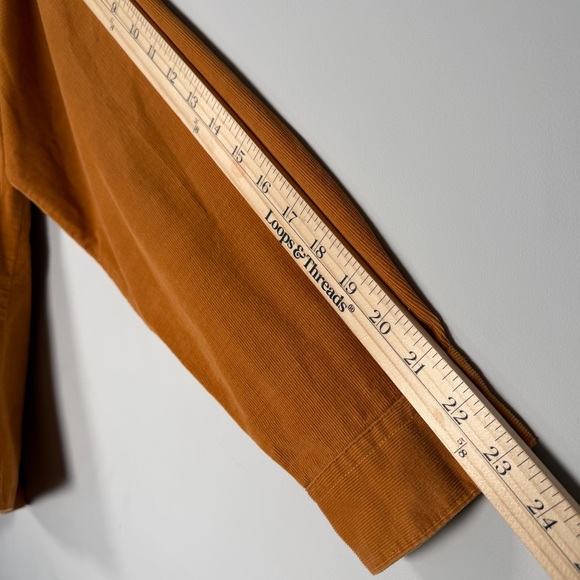 Vintage L.L.Bean Corduroy Shacket Shirt Womens 14 Mustard Gold 90s - Picture 10 of 12